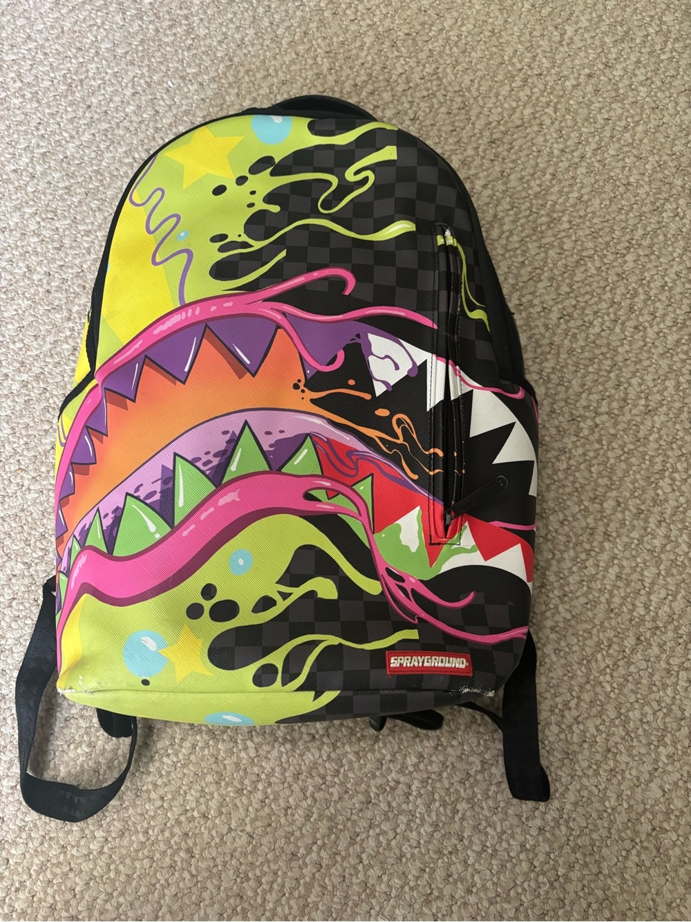 SOLD OUT FOREVER Sprayground Slime Dime Shark Backpack School Travel Bag - Picture 4 of 14